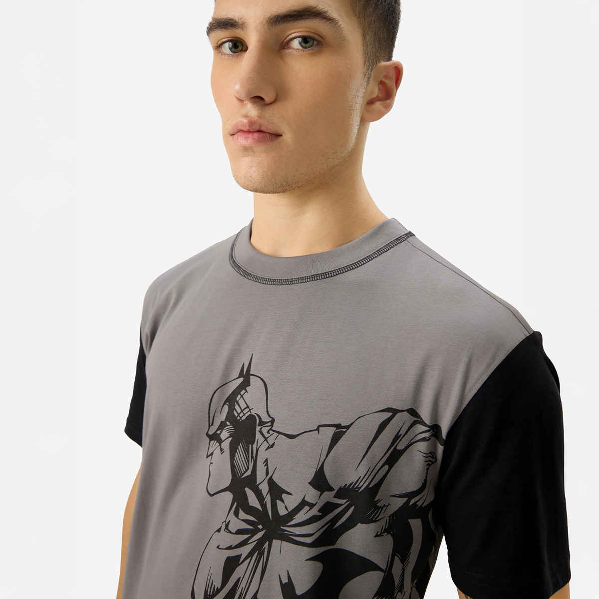 The Souled Store Men's Regular Batman- The Dark Knight T-Shirts | Grey | M