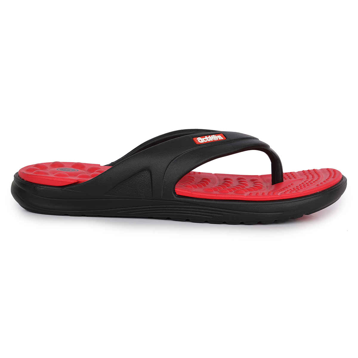 Action Slipper For Men | Hran-24 Black-Red - UK-8