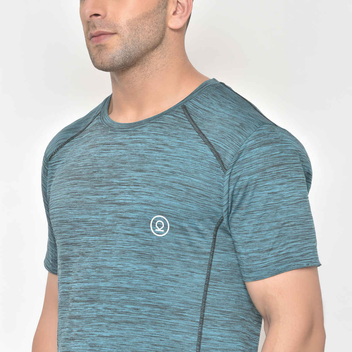 Chkokko Men's Round Neck Regular Fit Half Sleeves Gym T-shirt | Seagreen - XXL