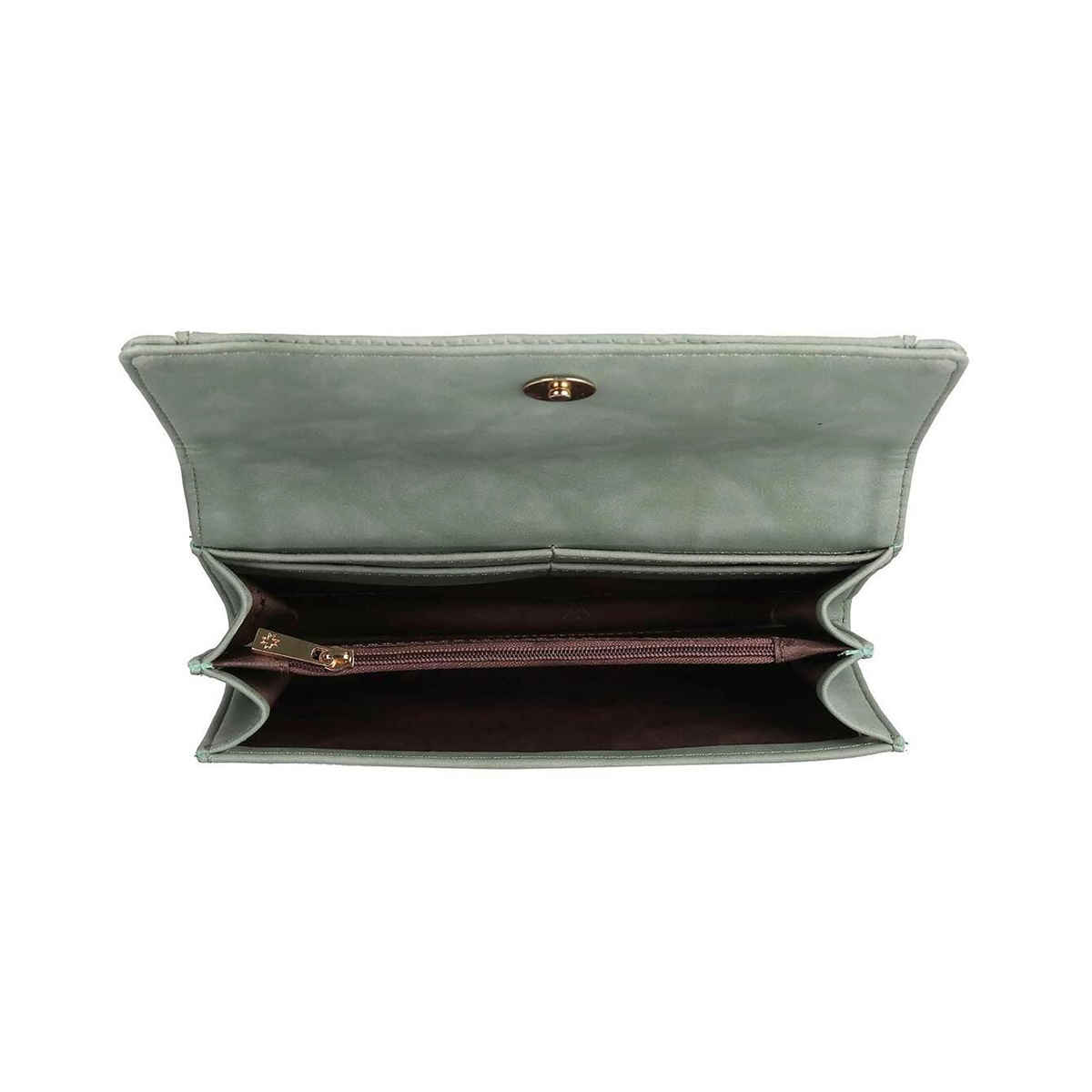 Metro Green Synthetic Wallet for Women | 95-7656-21