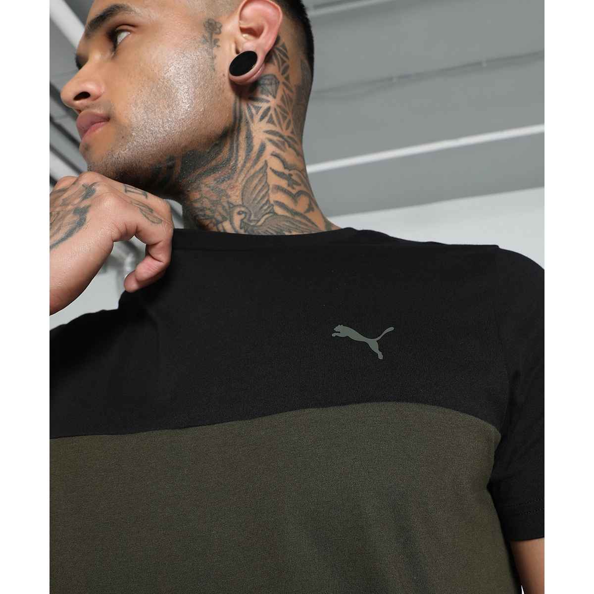 Puma Men's T-Shirt Wording - Green | L