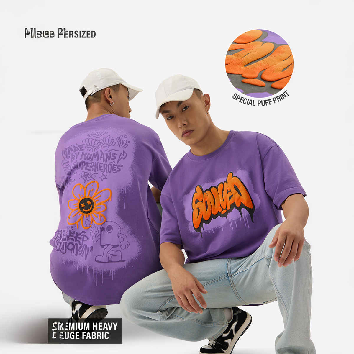 The Souled Store Men's TSS Originals Oversized T-shirt | Purple - M