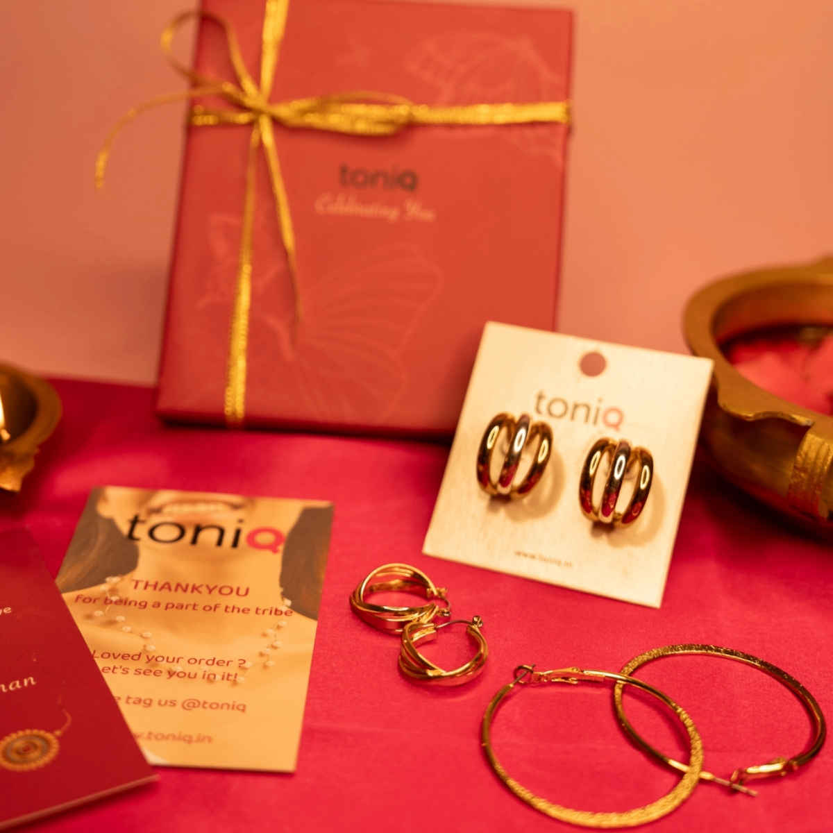 Toniq Festive Delights Hoop Earrings Gift Set | Pack of 3