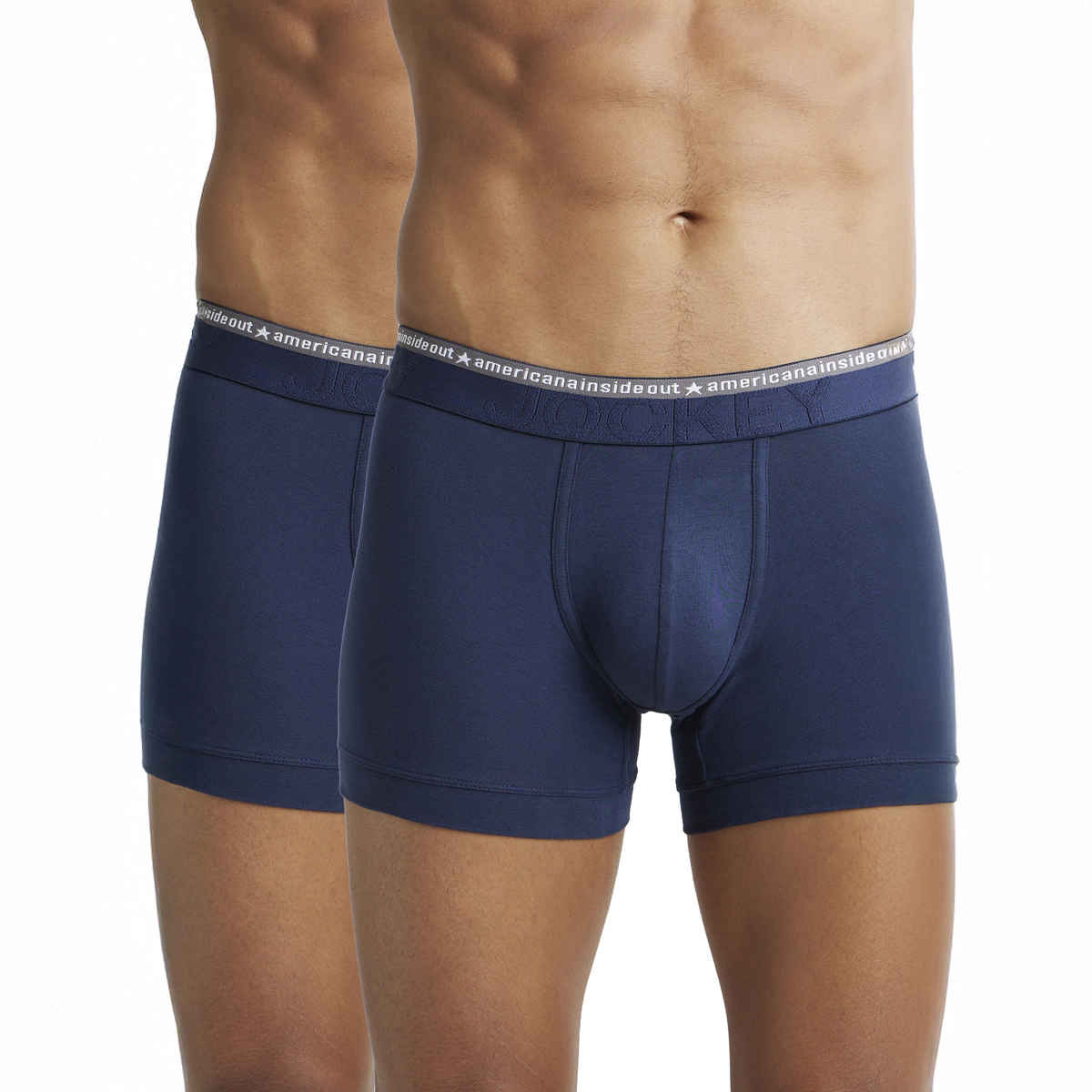 Jockey US60 Men's Super Combed Cotton Elastane Stretch Underwear Solid Trunk|Ultrasoft Waistband|PO2 | -S