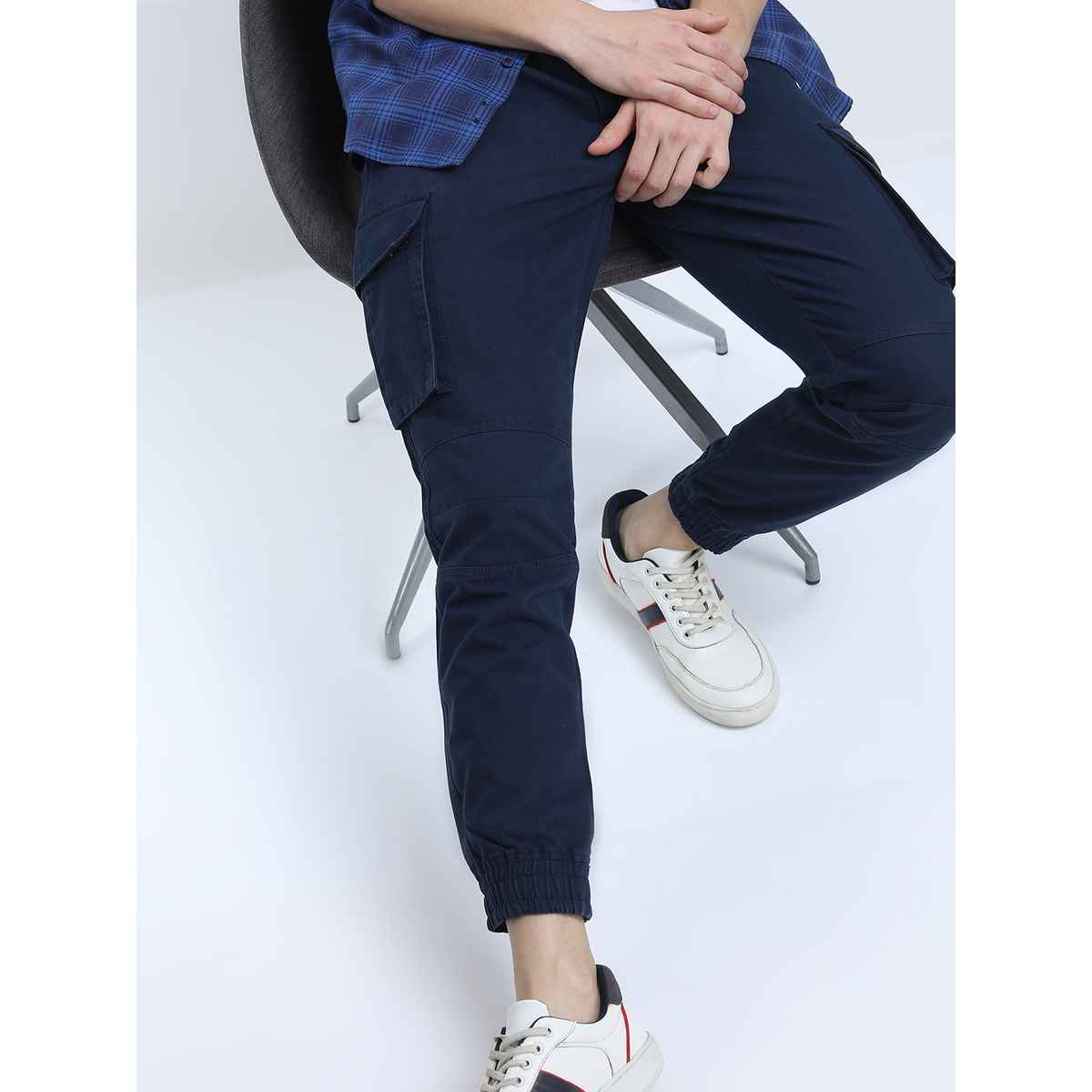 Ketch Men Navy Blue Joggers Trousers - Solid | Blue | 32