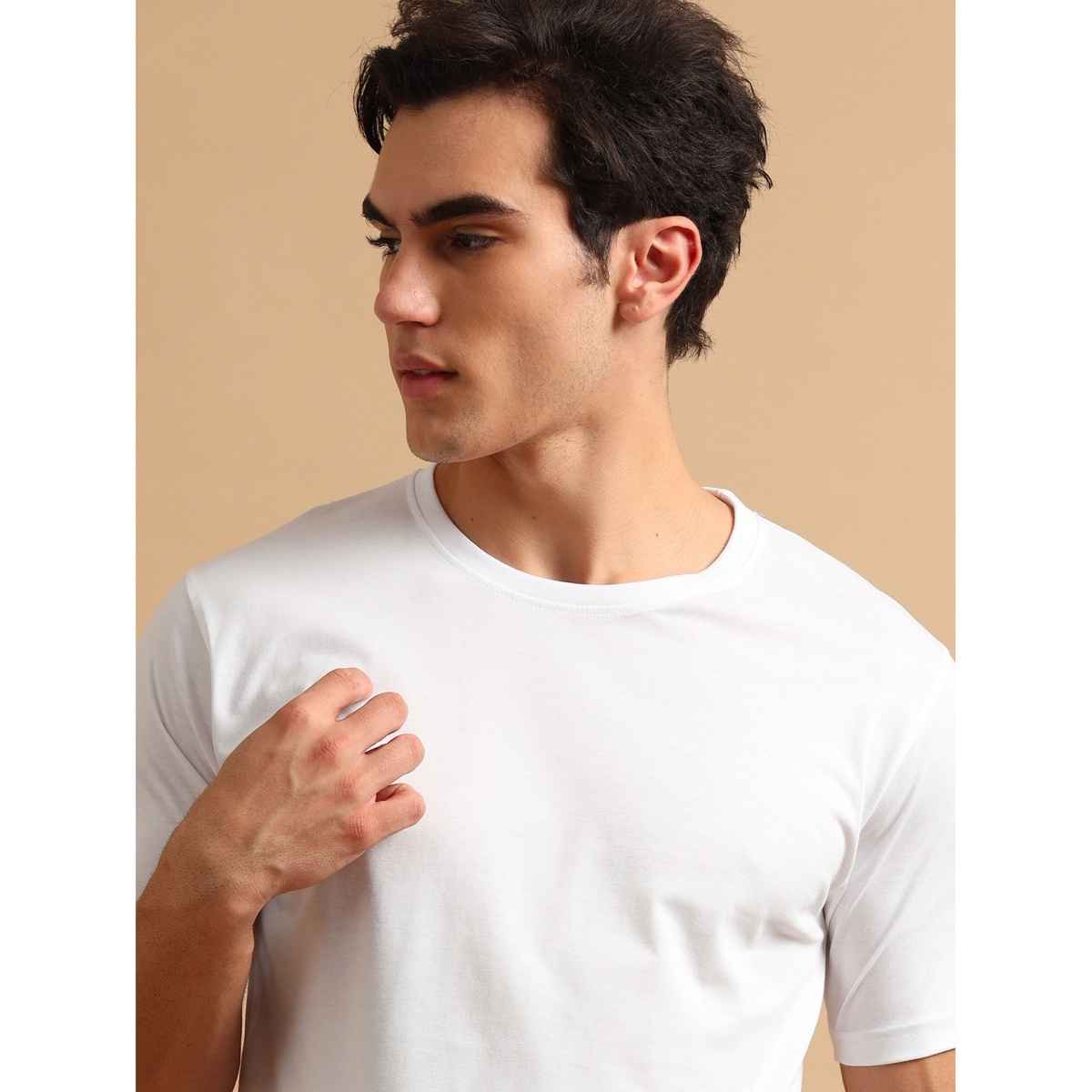 Bushirt Men's Solid T-shirt | White - L