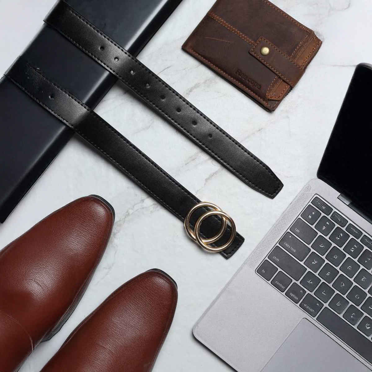 Kaezri Artificial Leather Black Belt for Women | Women oo - 28