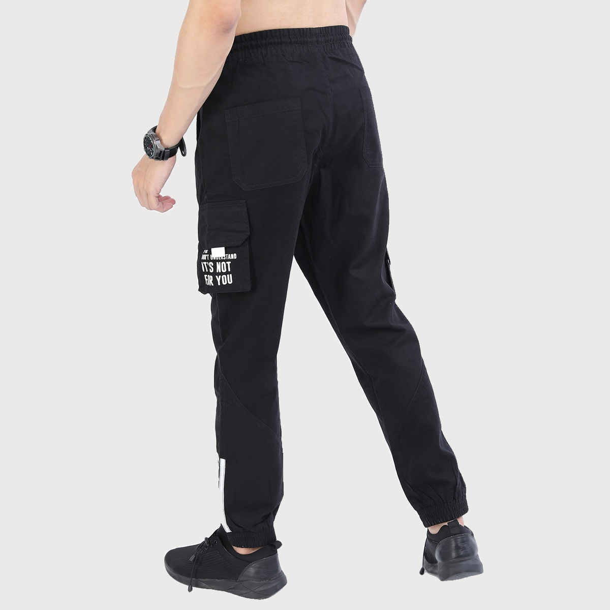 Ketch Men Black Printed Jogger Trouser | Black | 32