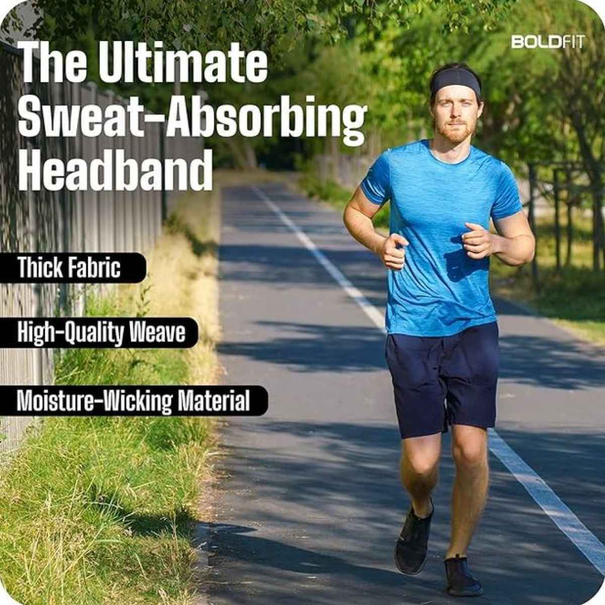 Boldfit Unisex Headband Strapless Sports Sweat Band for Gym