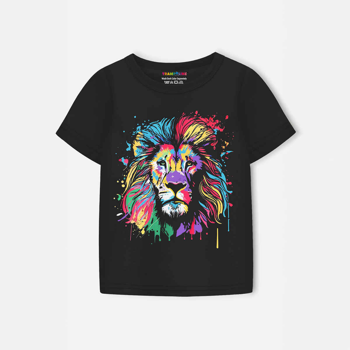 Trampoline Boy's Lion Printed T-shirt & Track Pants Set | Black & Blue | 2-3 Yrs
