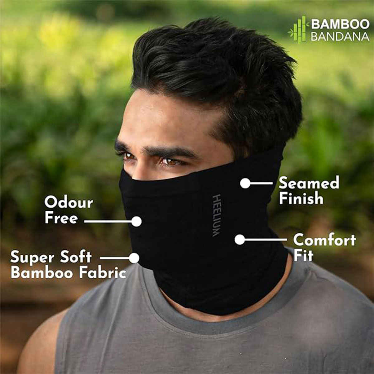 Heelium Unisex Solid Bamboo Bandana | Assorted - One Size