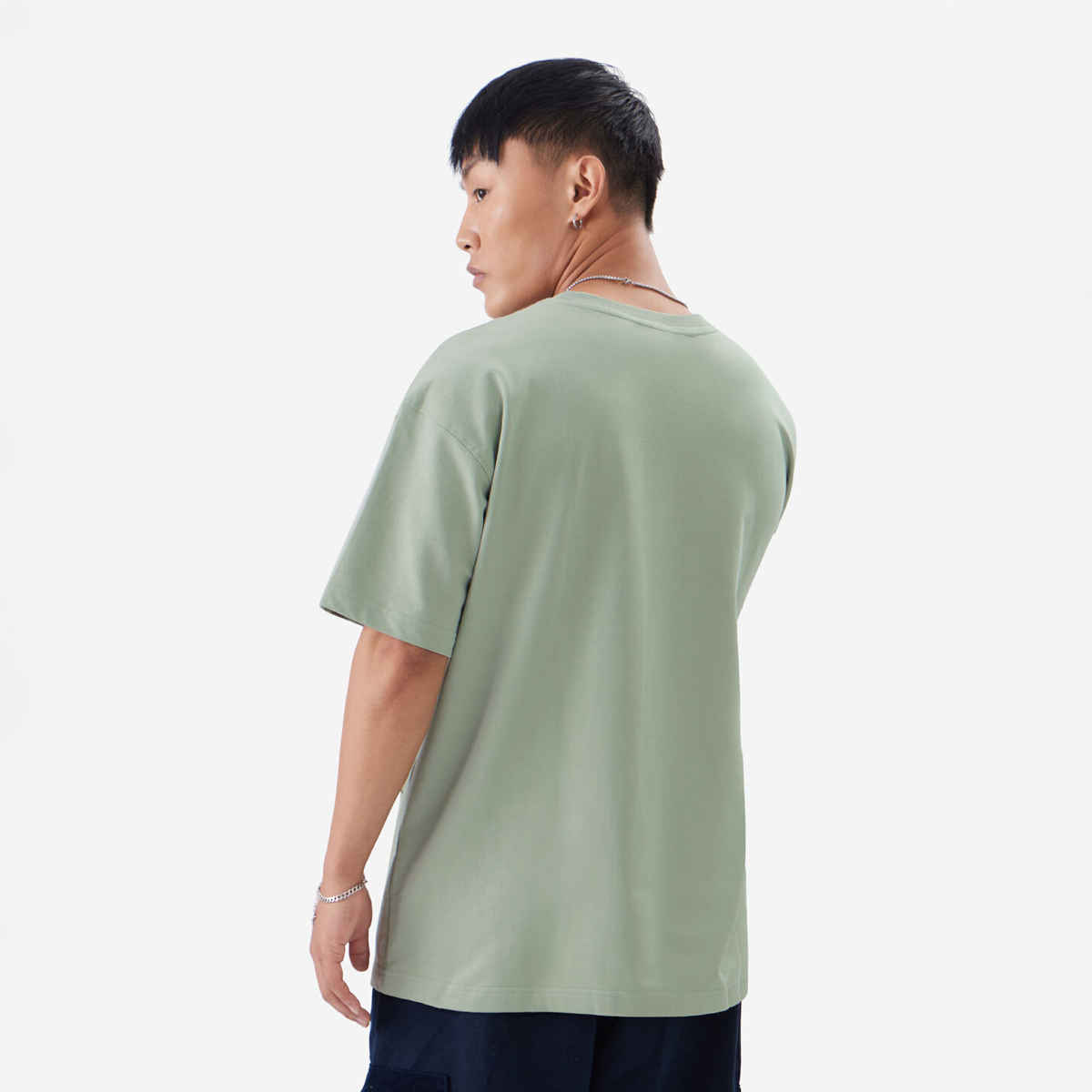 The Souled Store Men's Garfield Smile Oversized T-shirt | Green - S