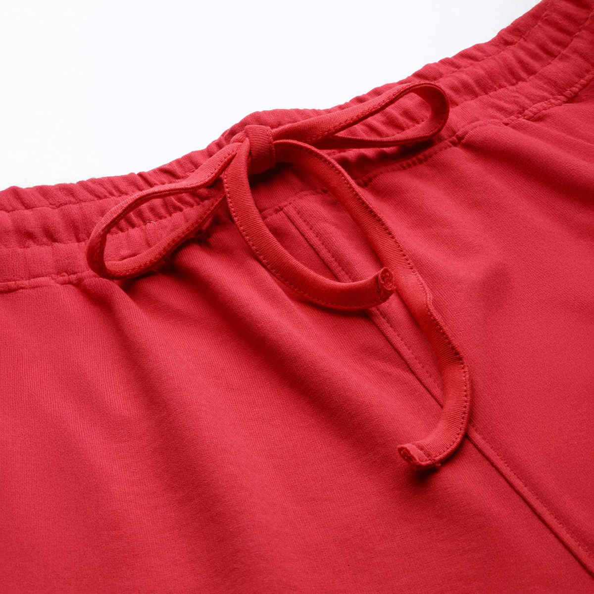 The Indian Garage Co Men | Slim Fit Placement Print Casual Knitted Shorts | Red | XL