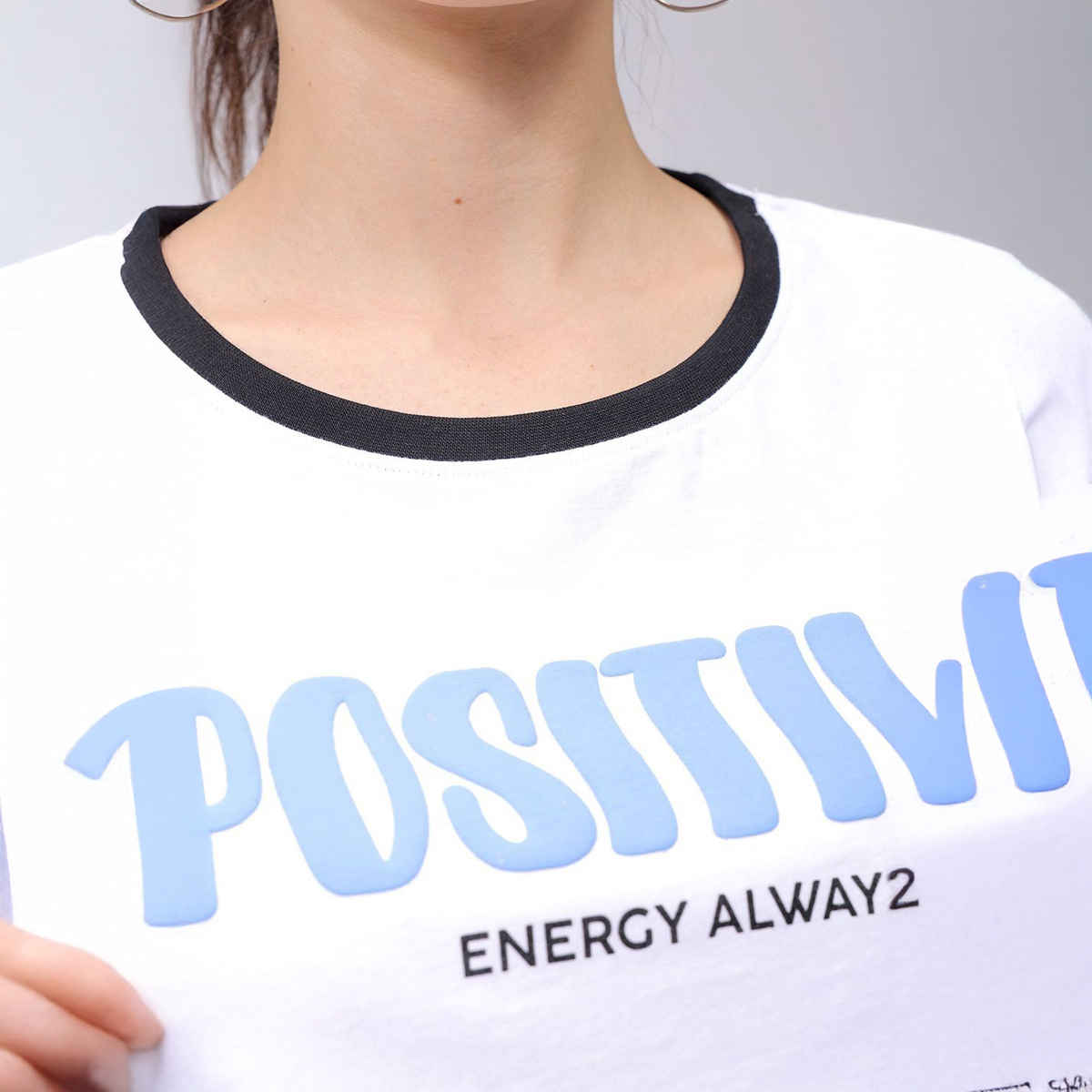 Freehand Women's Relaxed Typographic Casual Crew Neck T-shirt | 0424-Zfhcrtee2-01 | White - M