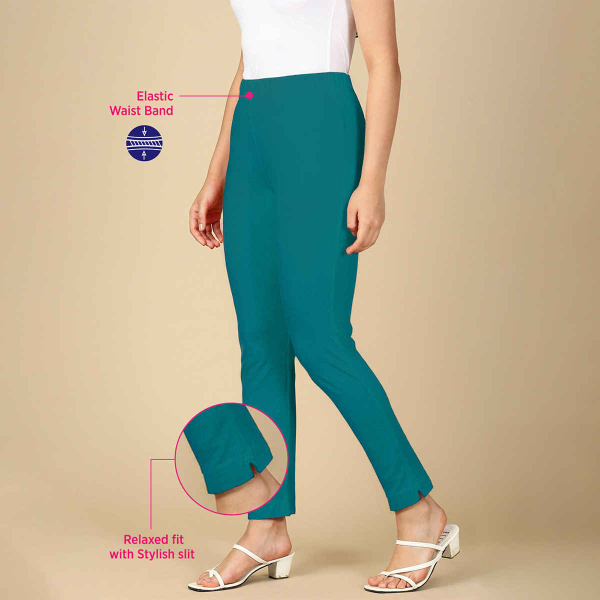 PYNK By Lux Cozi Women's Premium Modern Kurti Pants | Mz.green | Free Size