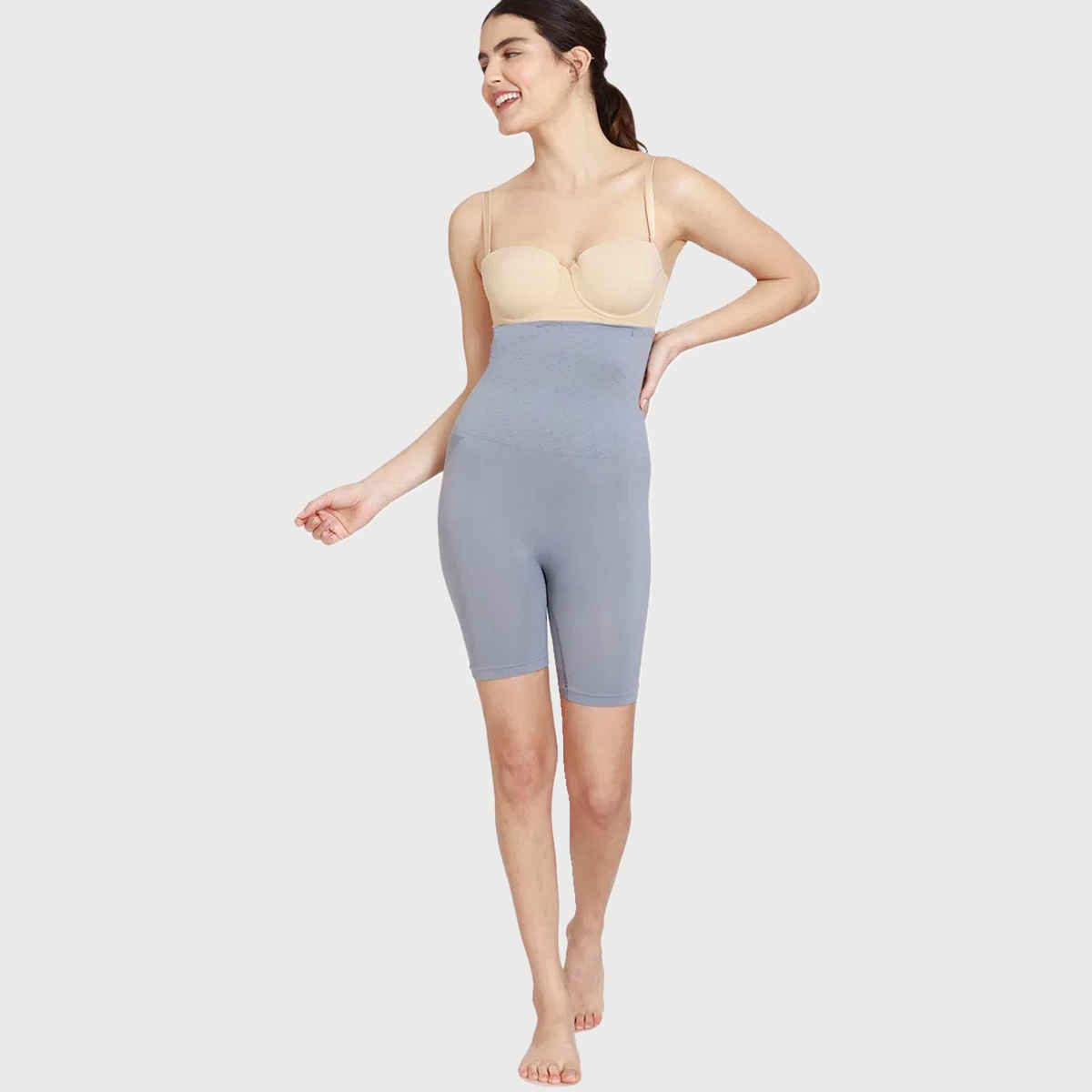 Zivame Women's All day Highwaist Thigh Shaper | Grey - 2XL