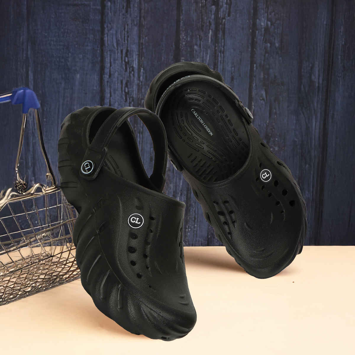 Carlton London Black Comfortable Men Clogs Shoes | UK 7