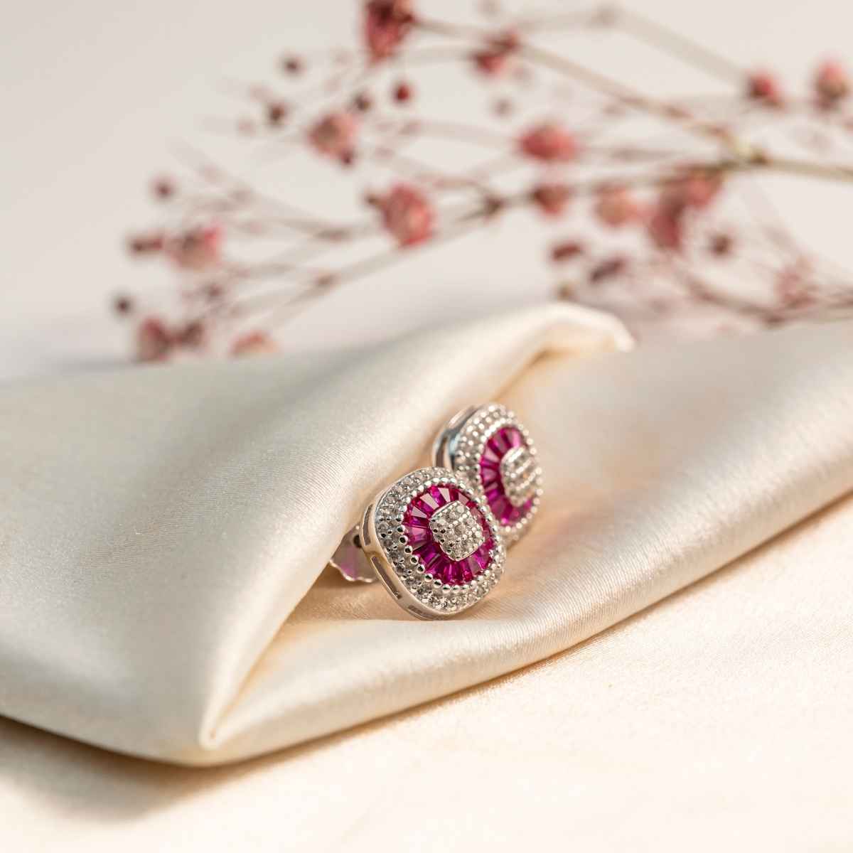 Silverfiire Sterling Silver Red Studs