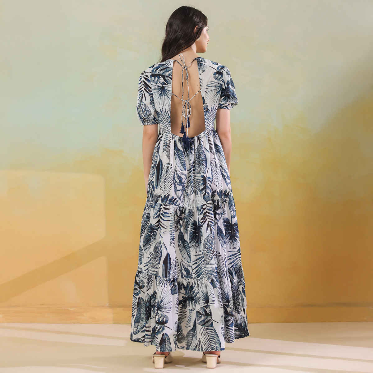 Sanskrutihomes Women's Pure Cotton Dresses | AURA-35 | Blue - XL