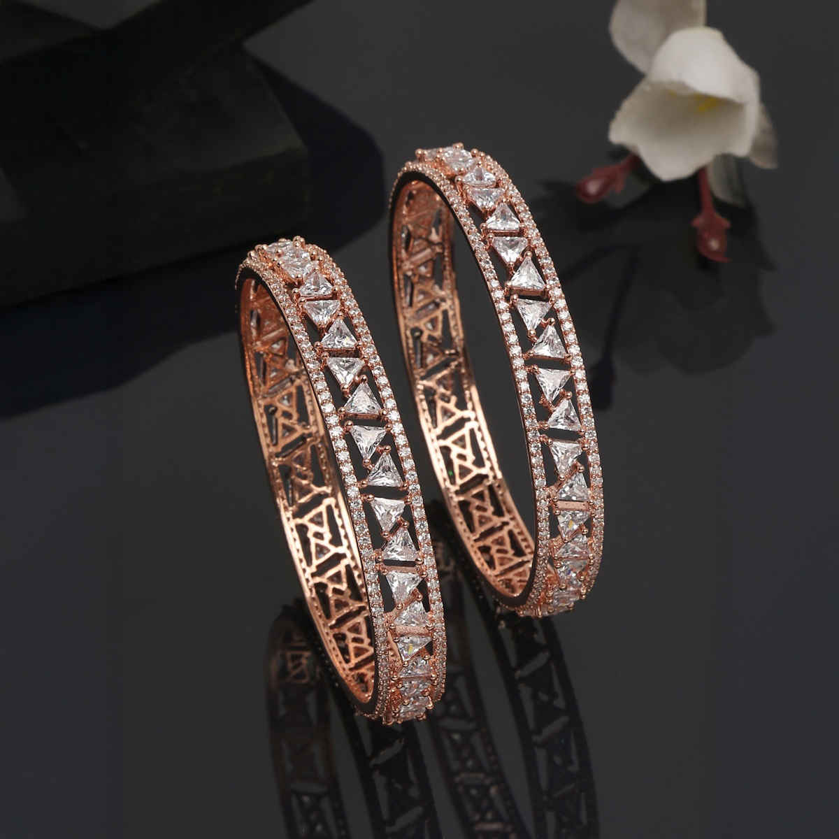Youbella Jewellery Stylish American Diamond Studded Bangles For Girls And Women(Ybbn - 91891 - 2.4)