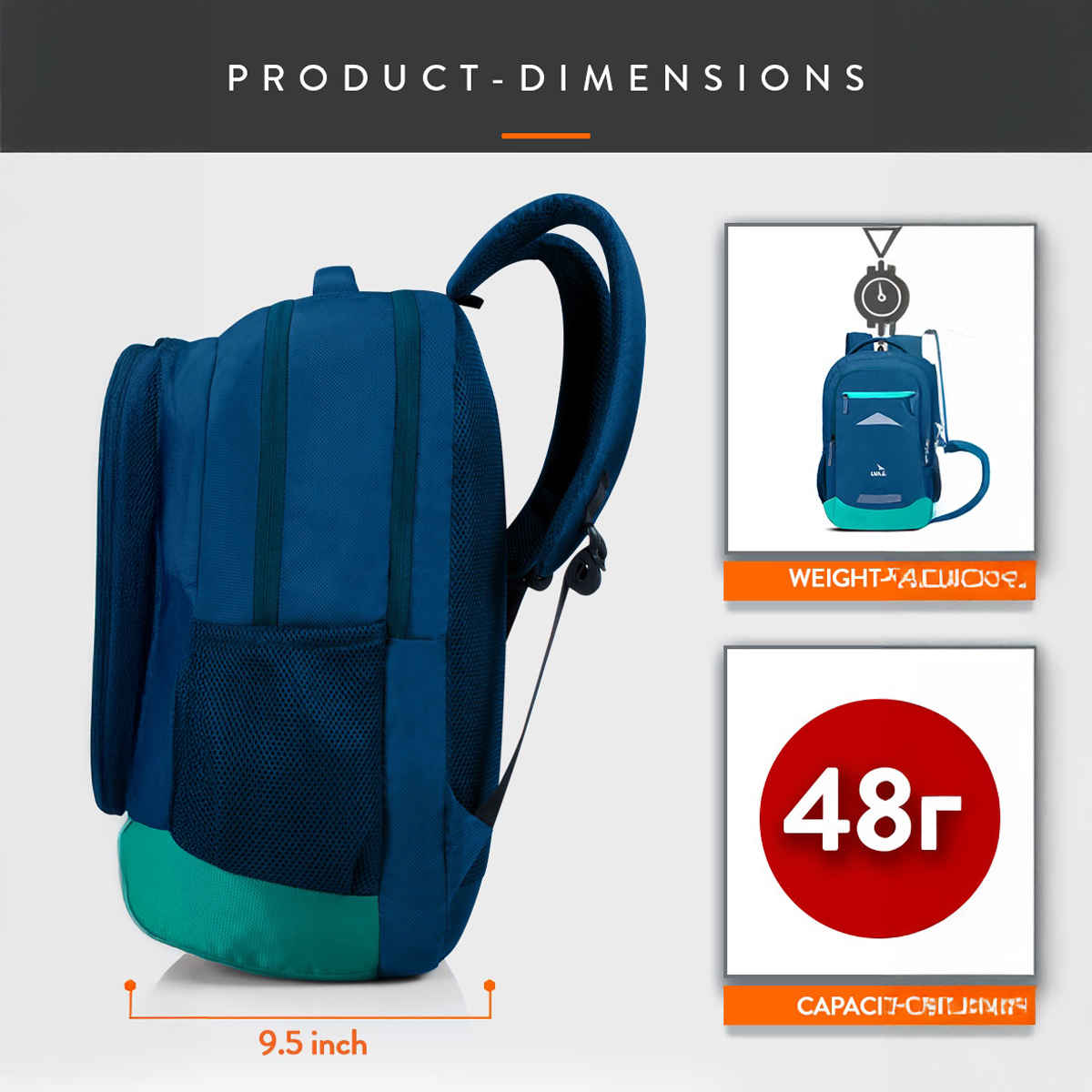 Lunar's Cargo 48L Laptop Backpack With -Blue