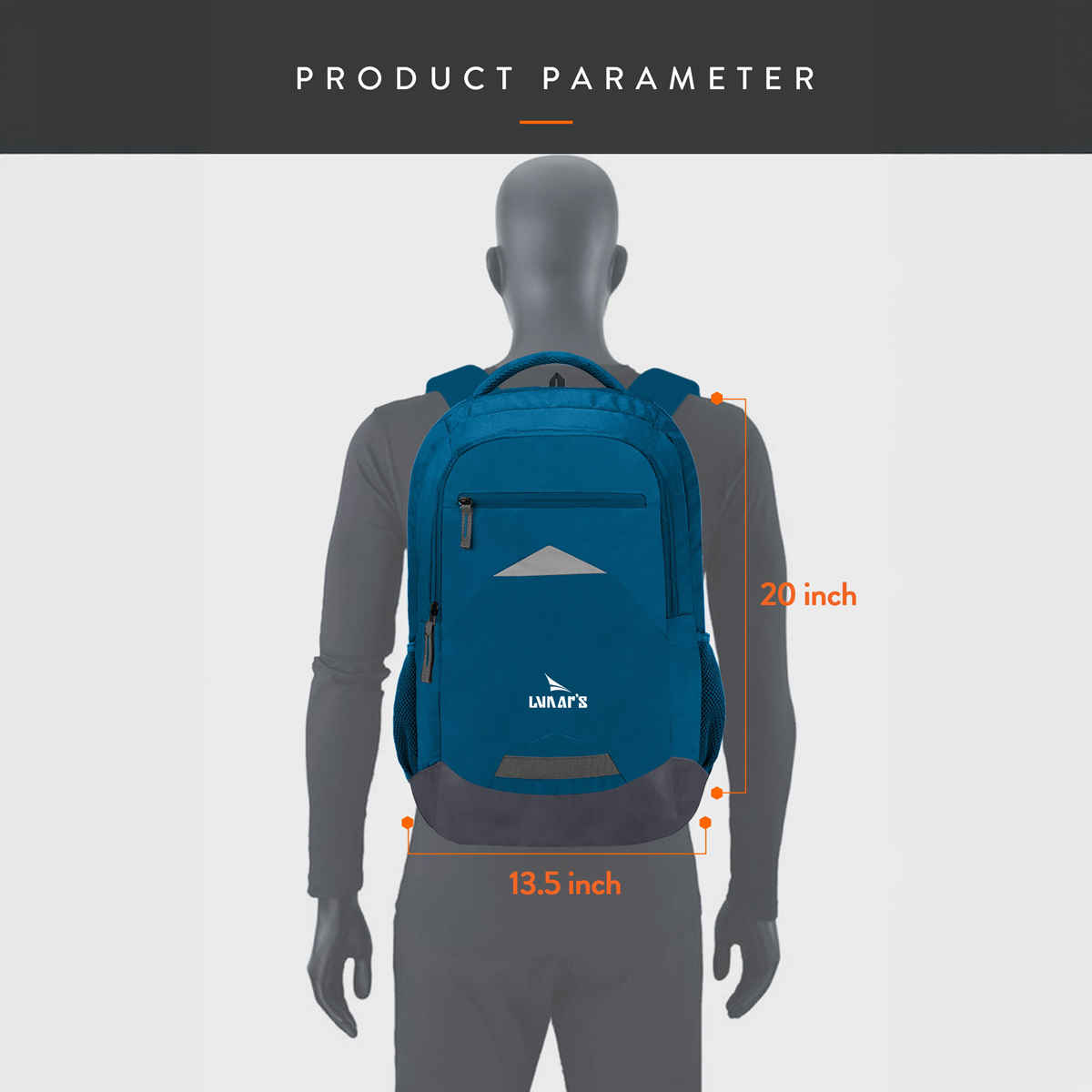Lunar's Unisex Solid Polyester 48 L Laptop Backpack | Blue and Grey