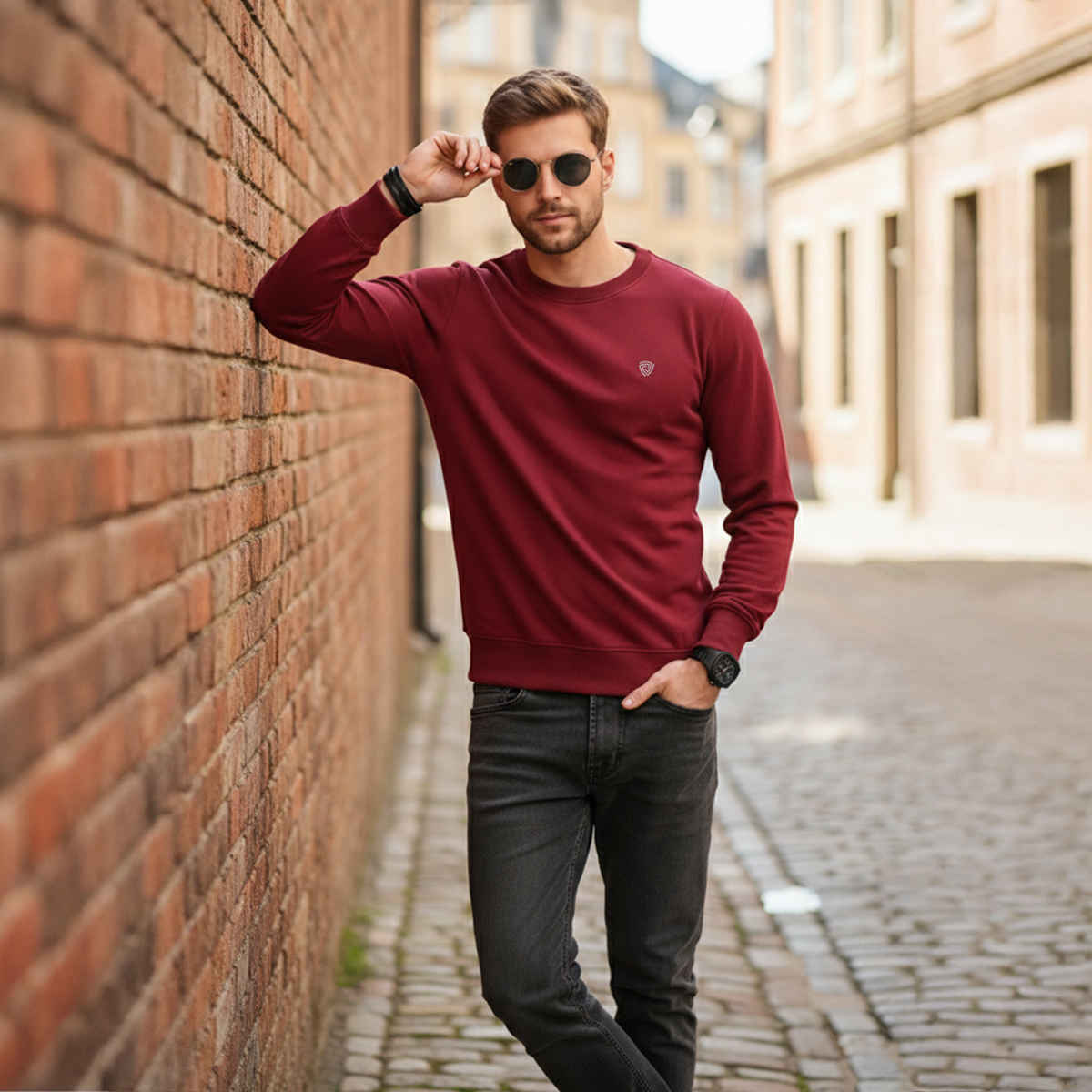 Lux Cozi Men's Sweatshirt Warmth Meets Everyday Fashion | Maroon - XL