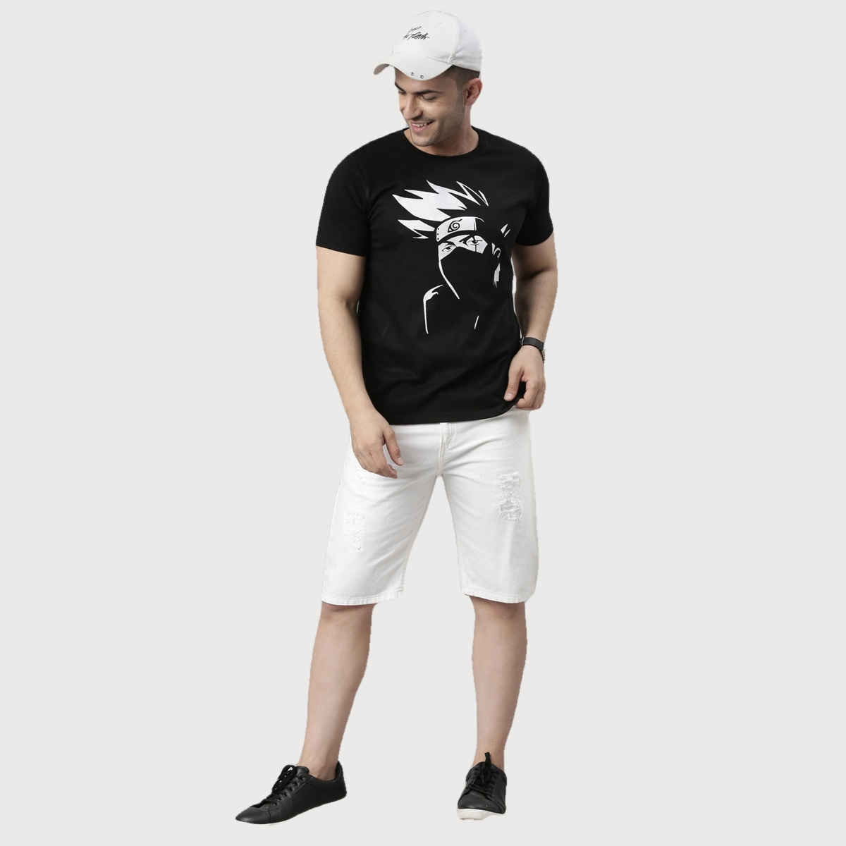 Bushirt Men's Hatake Kakashi | Naruto Anime T-shirt | Black - M