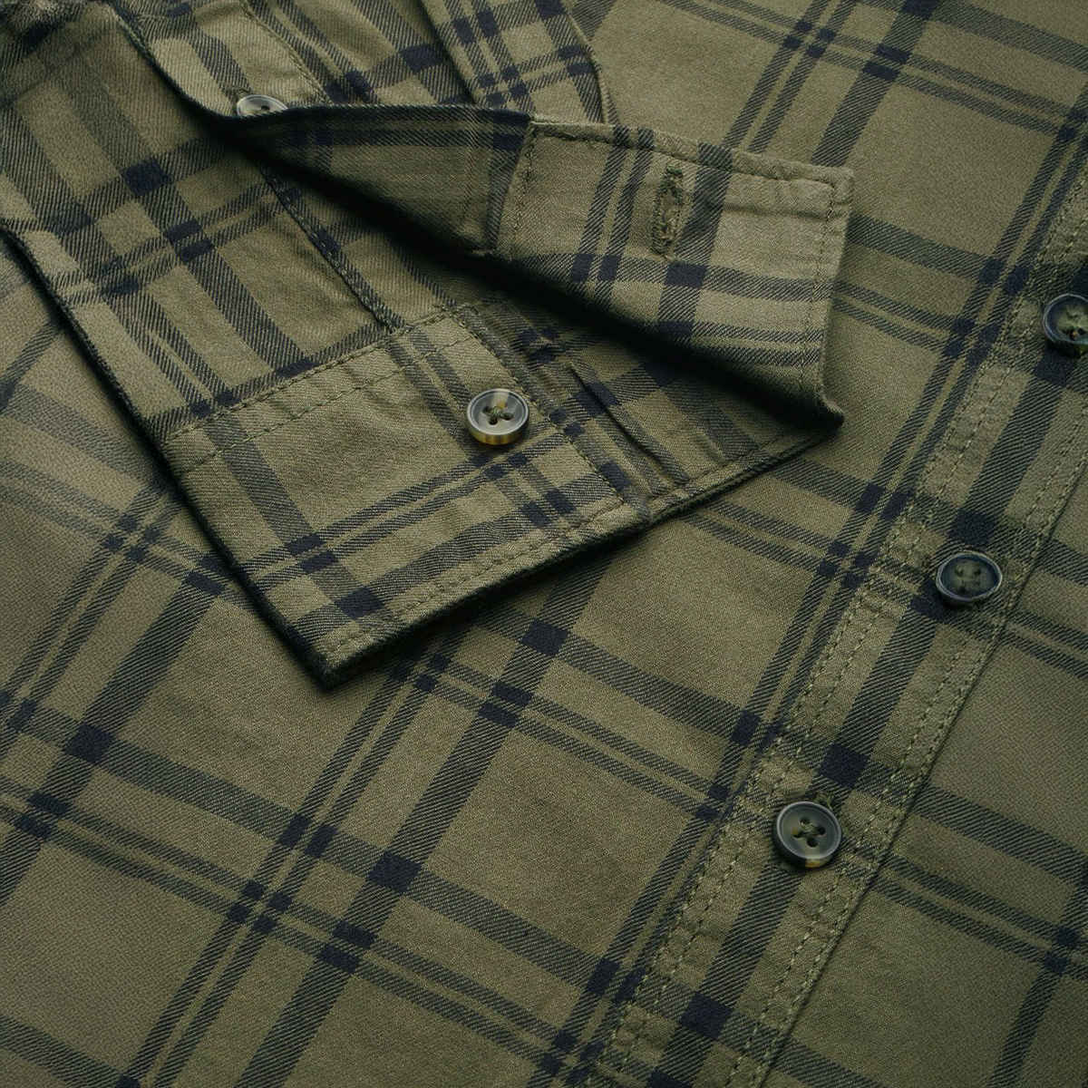 The Indian Garage Co Men's Slim Fit Checkered Casual Shirt | Green - S