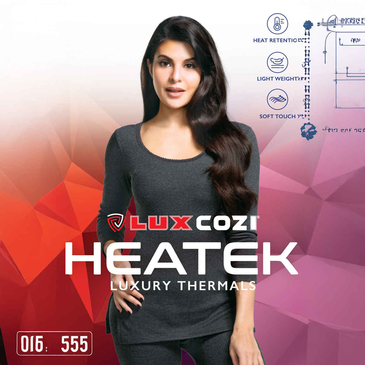 Lux Cozi Women's Heatek Premium Ultra Soft Stylish Warm Thermal Top | Black Melange - 95