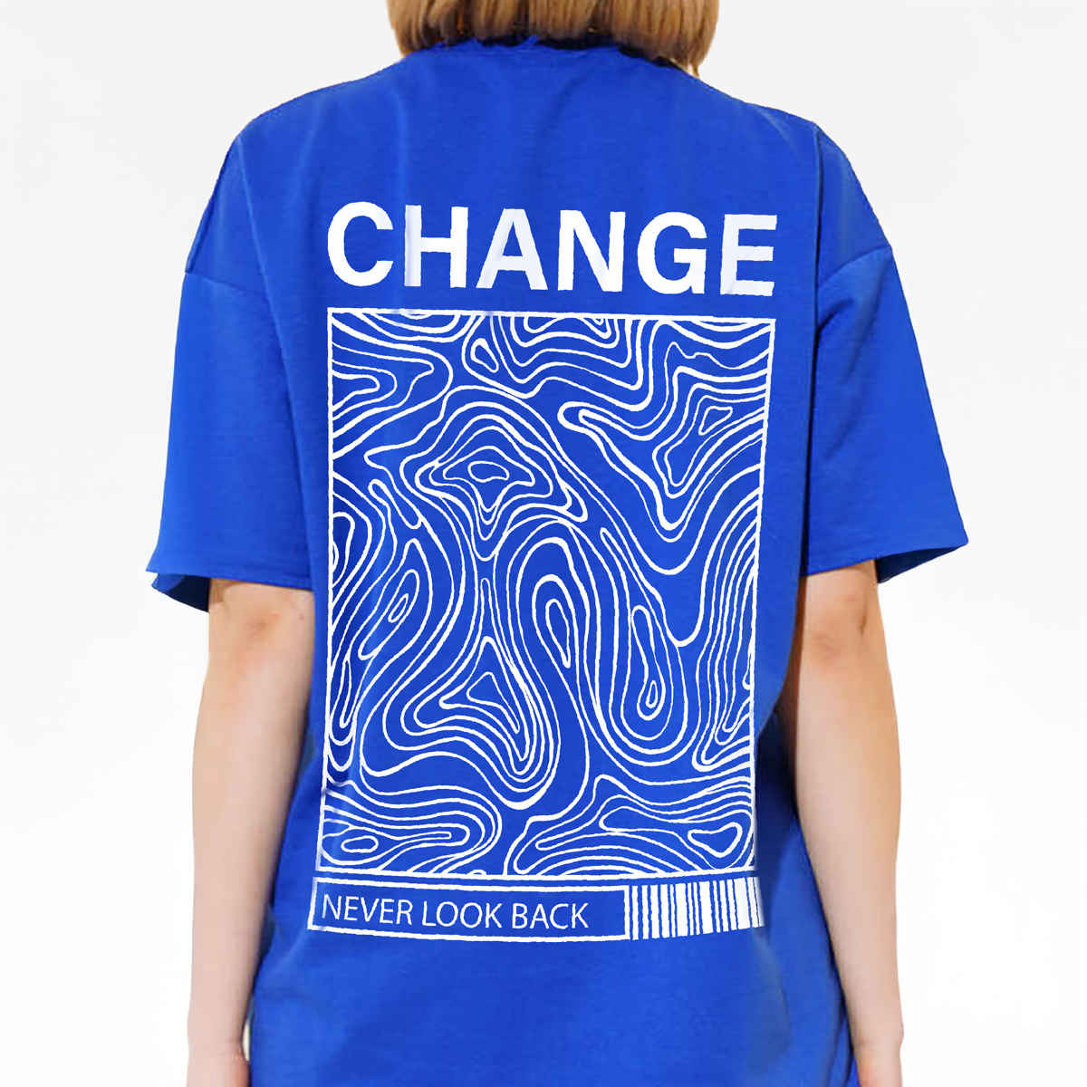 De Tees Women's Oversize Change T-shirt | Blue - L