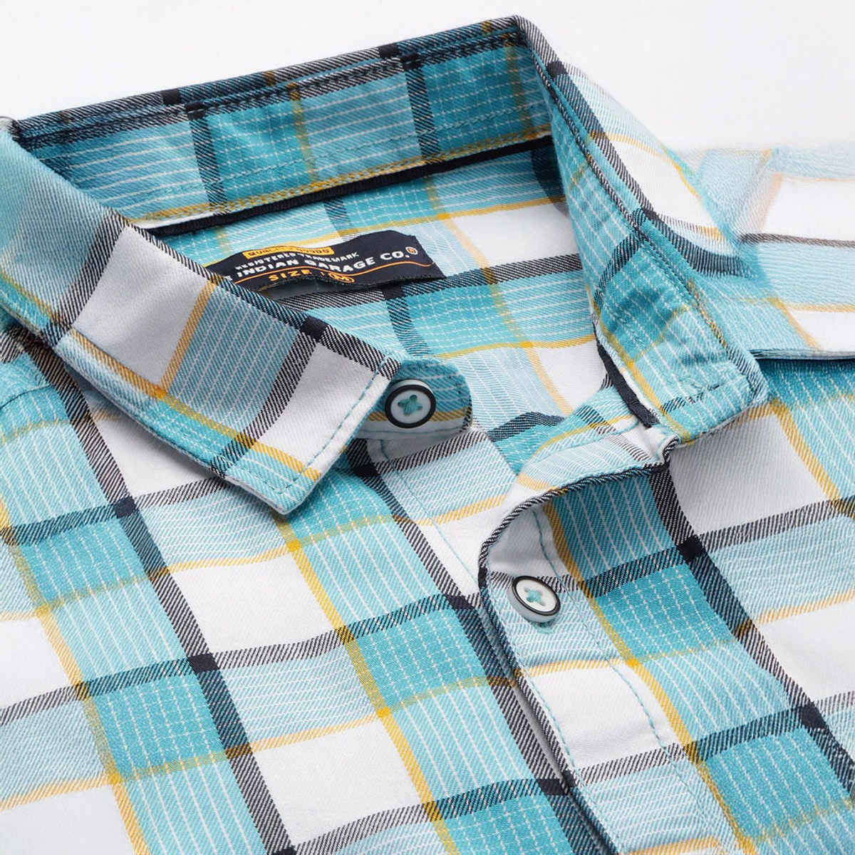 The Indian Garage Co Men's Slim Fit Checked Casual | Blue | S