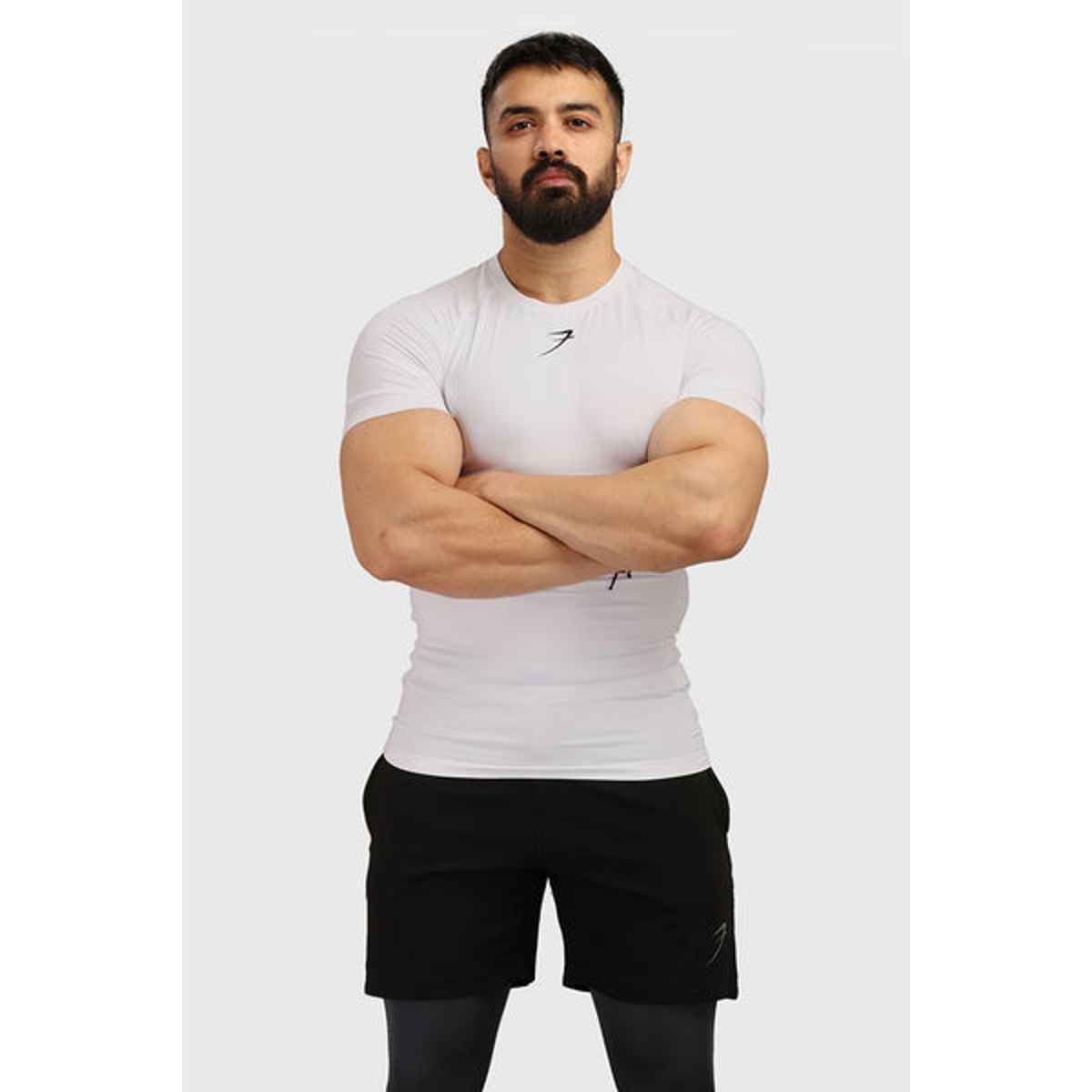 Fuaark Men's Compression GYM T-shirt | White - M