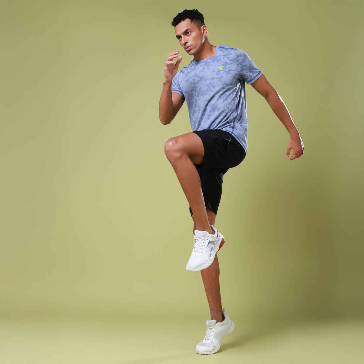 Technosport Men Poly Solid Slim Fit Sports Shorts with TS FLEXI | Black | 2XL