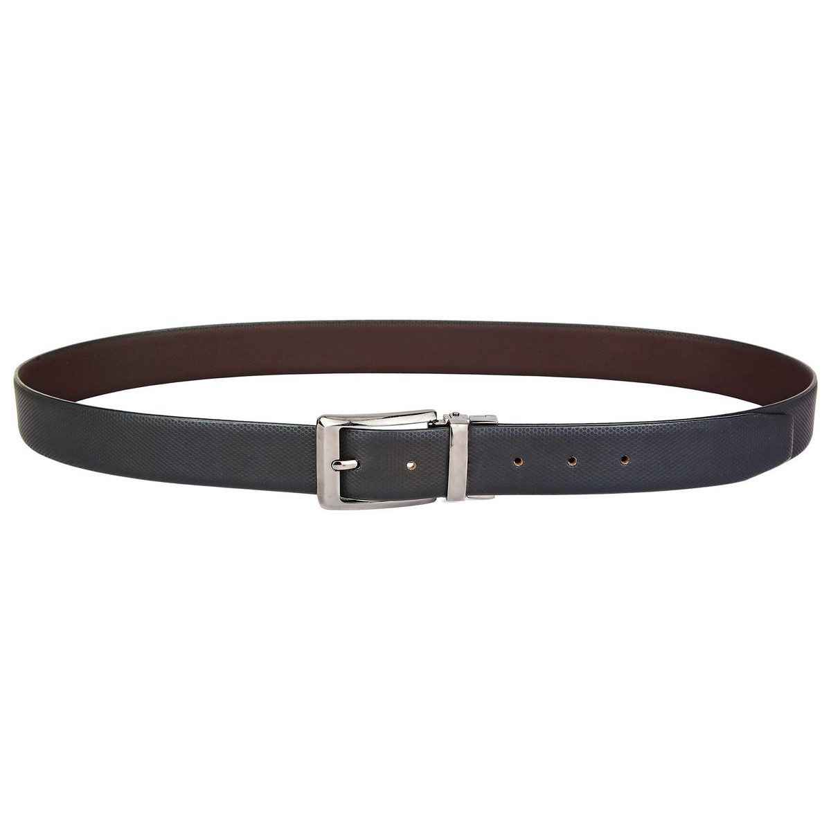 Wildhorn Men's Textured Genuine Leather Leather Belt | Black and Brown - 46 Inches
