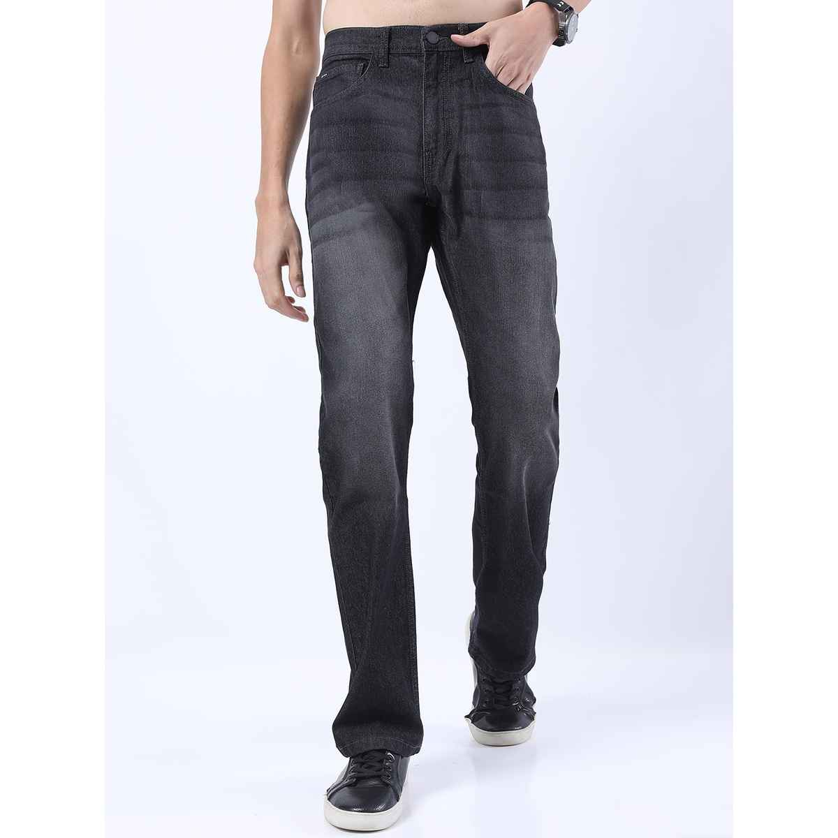 Ketch Men Charcoal Bootcut Light Fade Stretchable Jeans | Grey | 38
