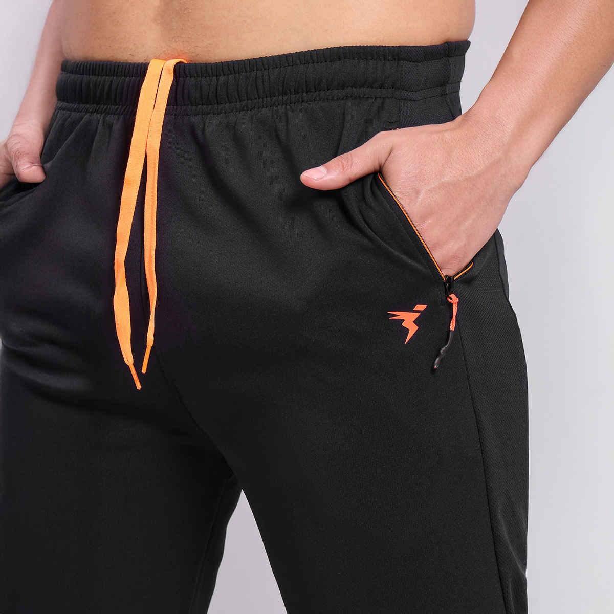 Technosport Men Poly Solid Slim Fit Sports Trackpants with TECHNO DRY | Black | M