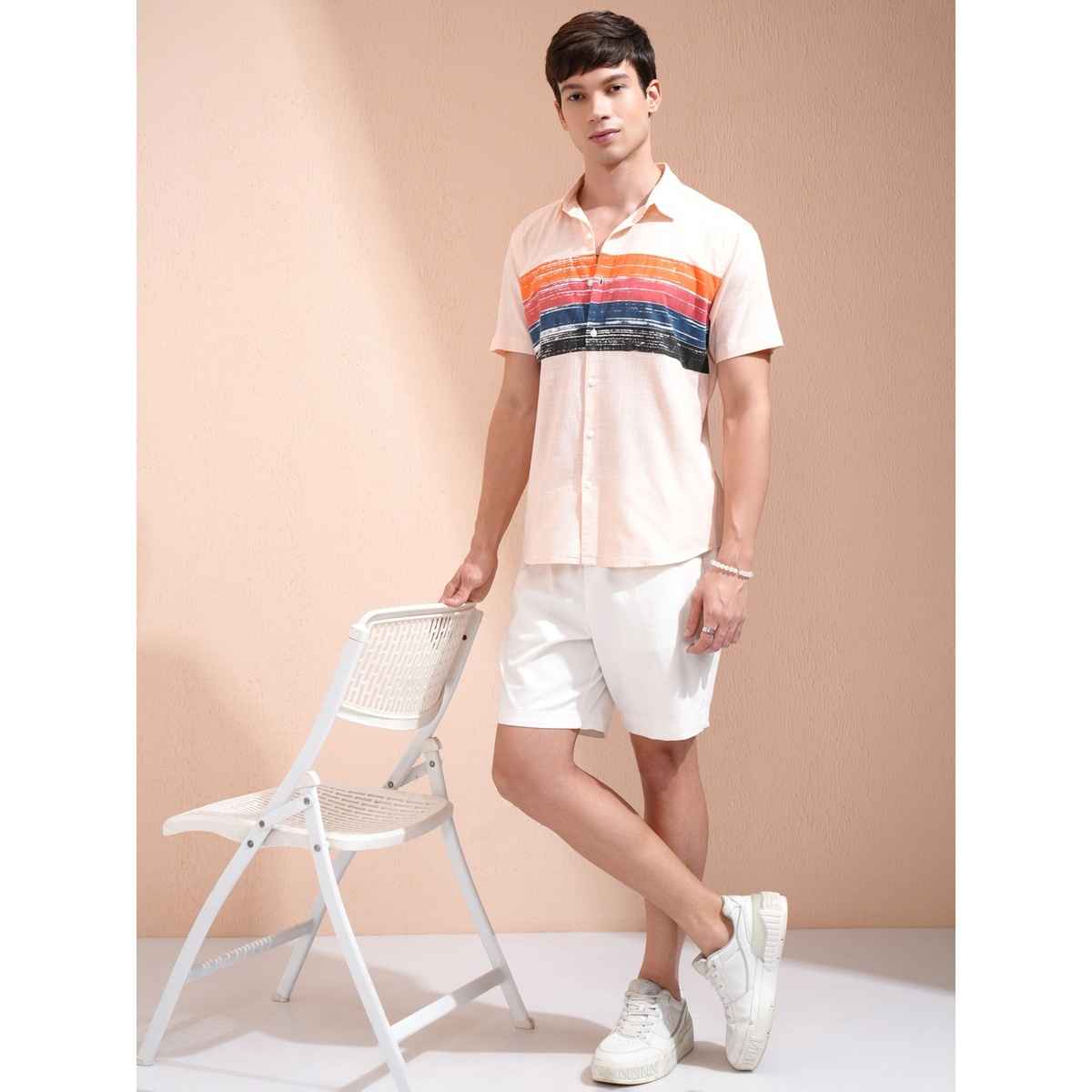 Ketch Men Printed Half Sleeve Slim Fit Shirt | Multicolor | M