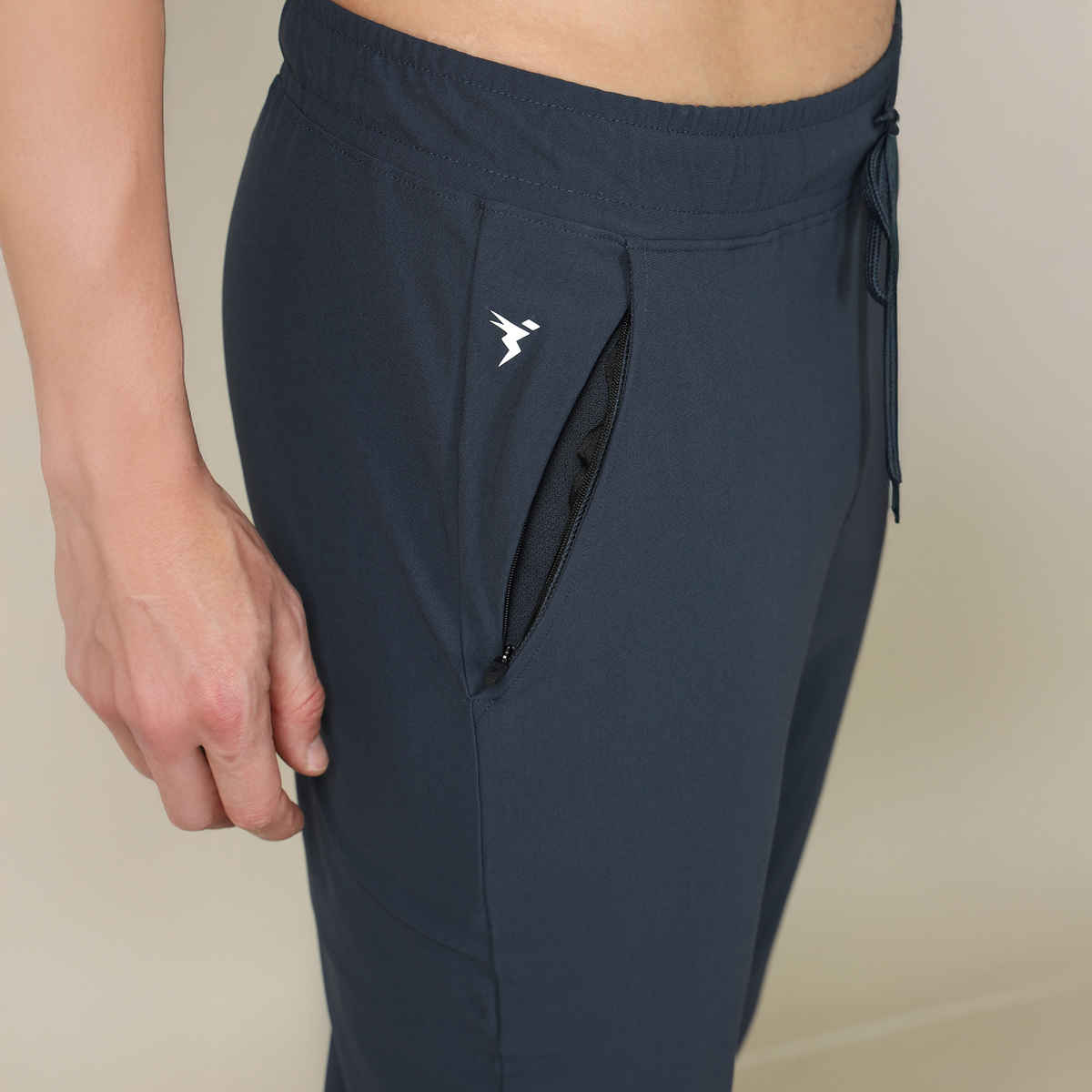 Technosport Men Poly Solid Relax Fit Sports Trackpants with DURACOOL+ | Carbon Grey | L