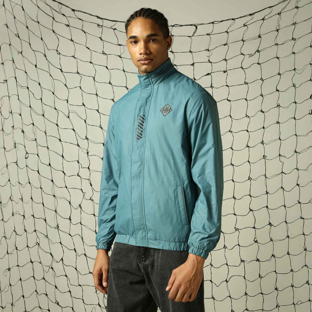 Hubberholme Men's Lightweight Relaxed Fit Reversible Windcheater Jacket | Bright Blue - S