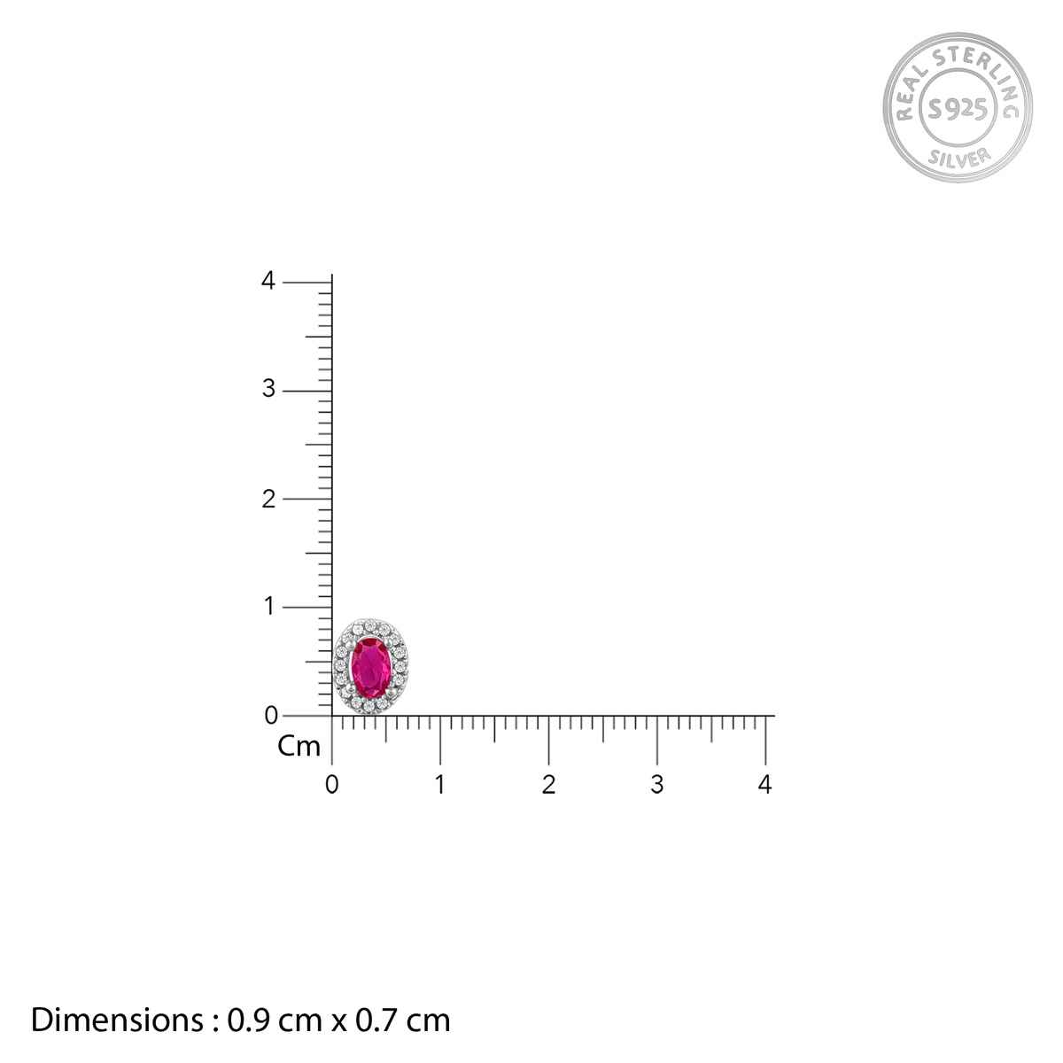 Giva Silver Pink Oval Halo Studs