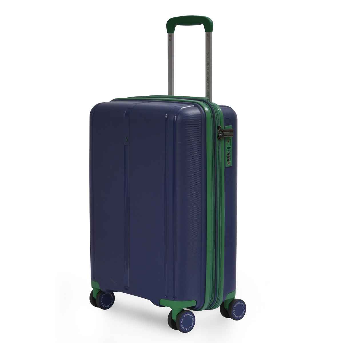 United Colors Of Benetton Textured Polyester 130.91L Telescopic Hard Luggage Trolley Bag | Navy - L