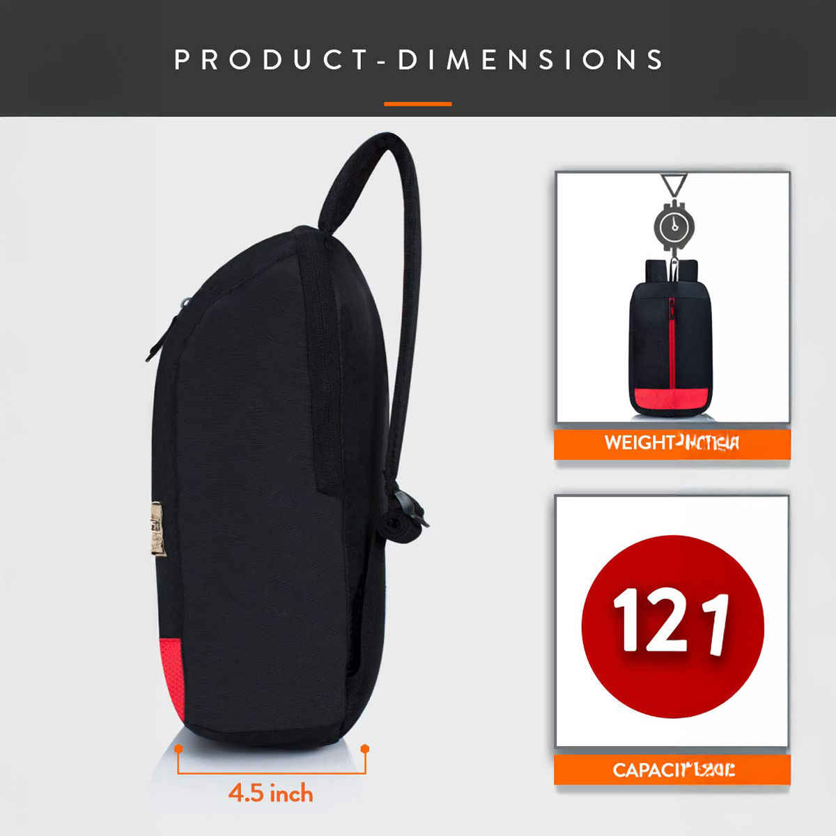Lunar's Unisex Solid Polyester 12 L Backpack | Black and Red