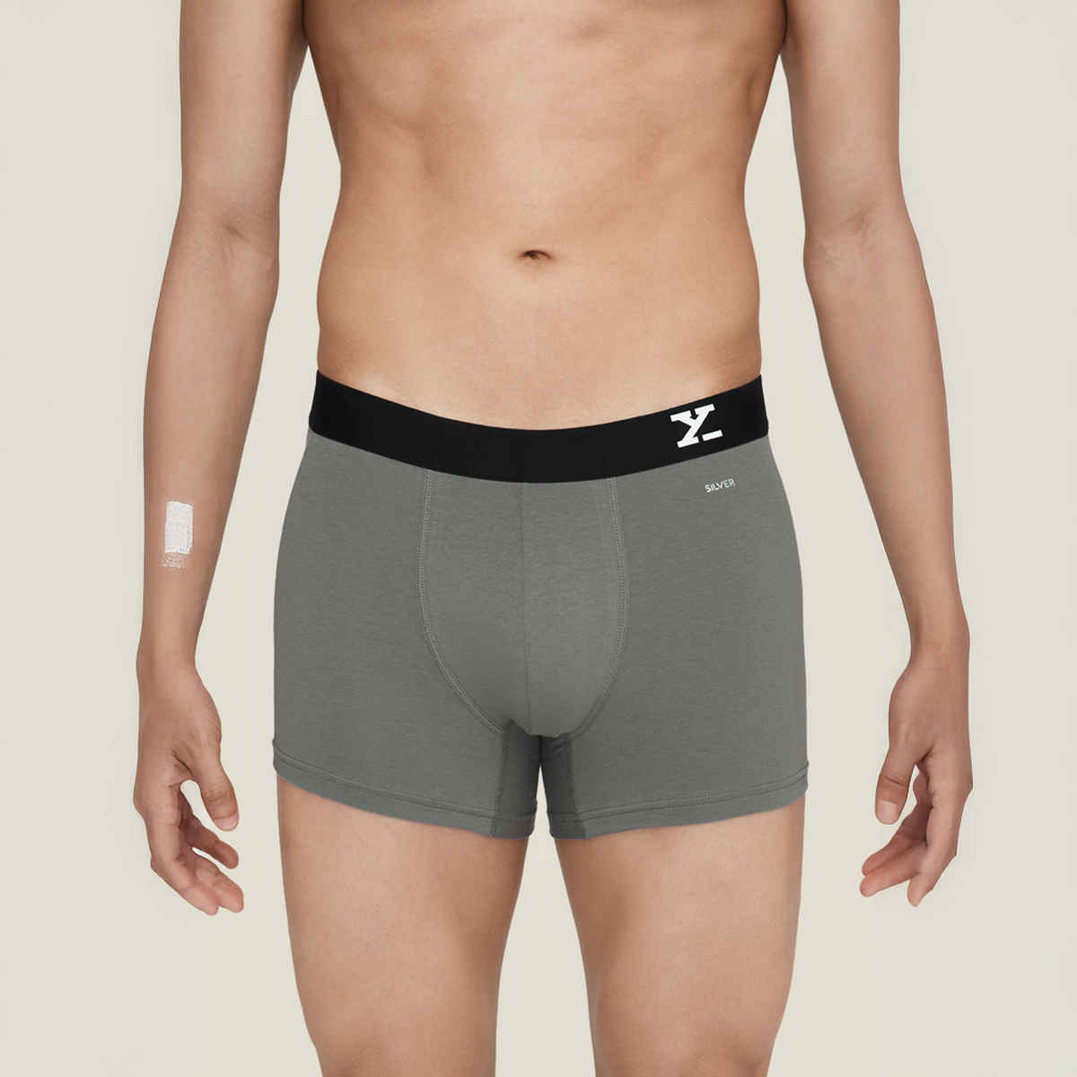 XYXX Men's Aero Cotton Solid Trunks Pack of 2, Midnight Blue & Frost Grey| L