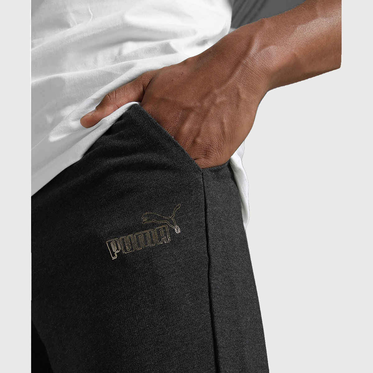 Puma Men's ESS Foil Graphic Pants | Grey | L