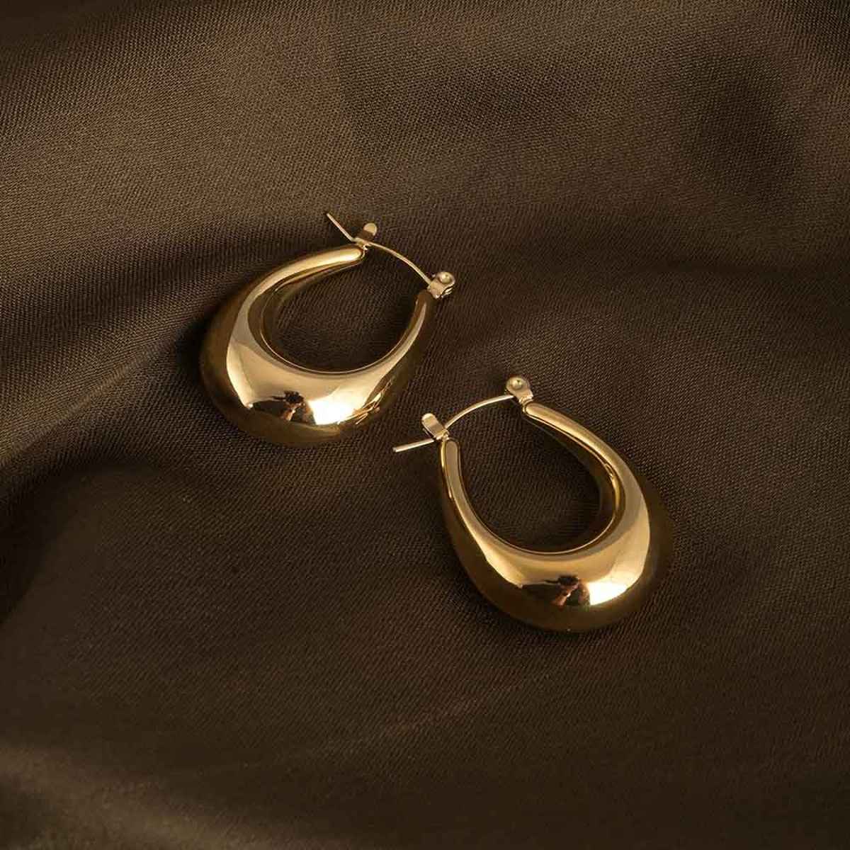Palmonas U-Shaped Chunky Earrings For Womens | Waterproof And Anti-Tarnish