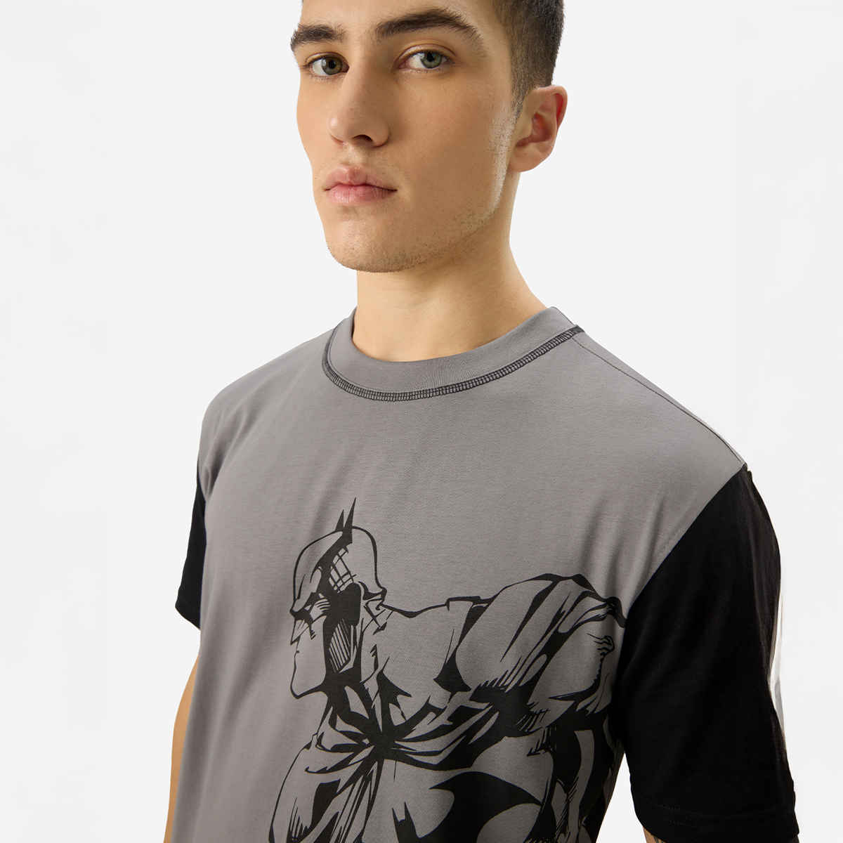 The Souled Store Men's Regular Batman- The Dark Knight T-Shirts | Grey | S