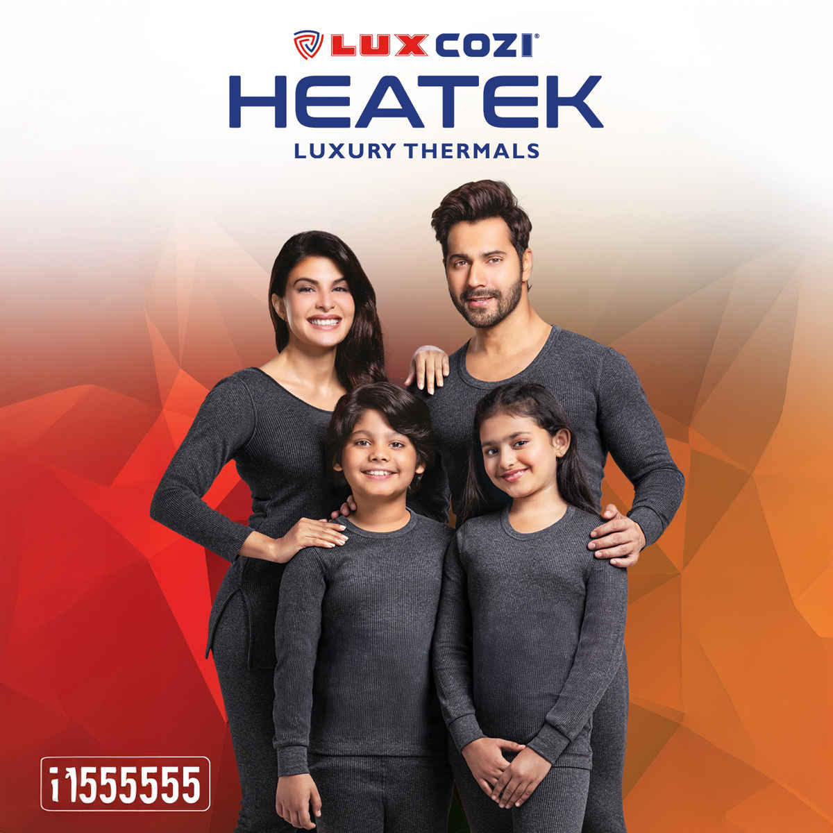 Lux Cozi Men's Heatek Thermal Comfort, Stretchable & Super Warm Trouser | Black Melange-80