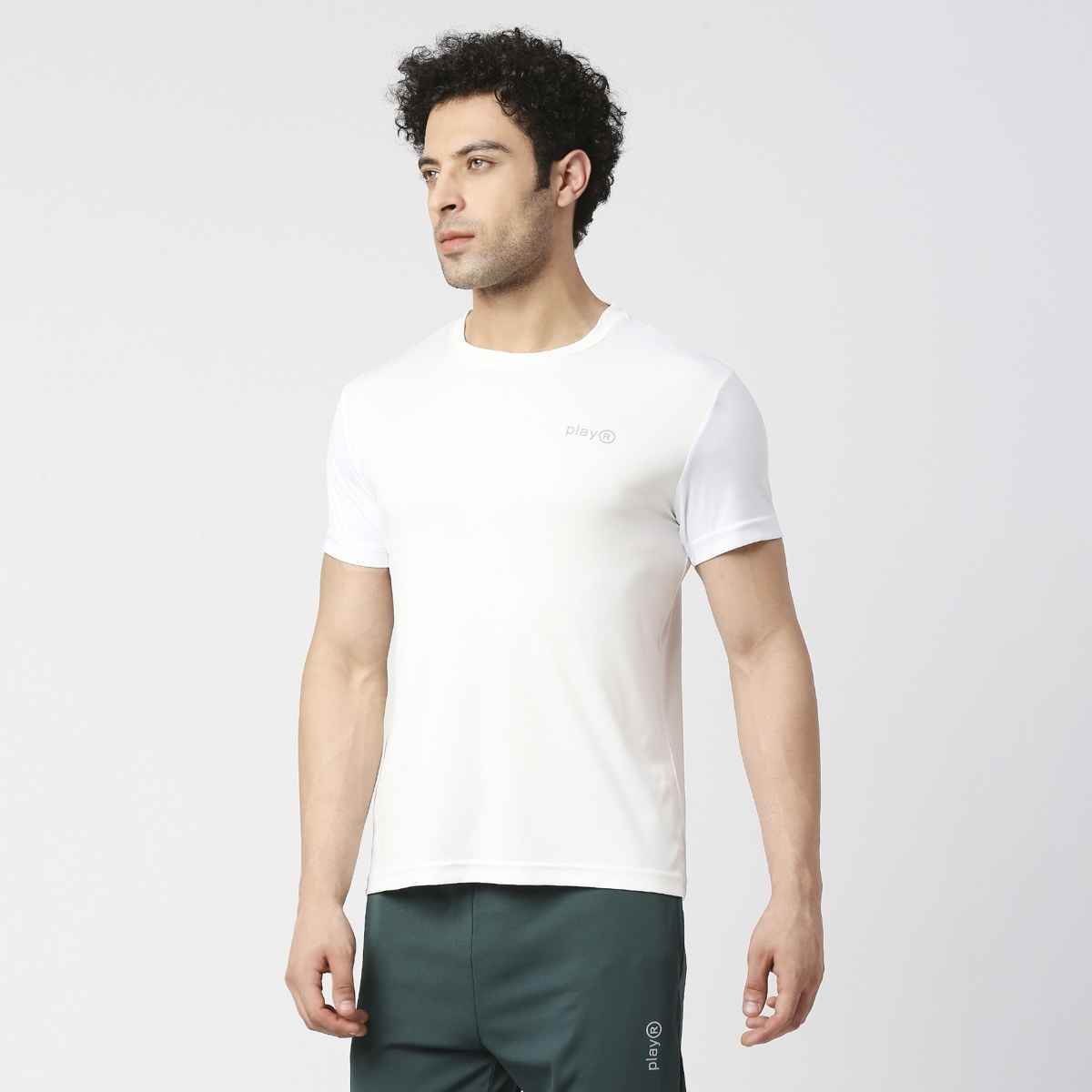 Playr Men's Adult Training Tee Polyester for All Season | White | L