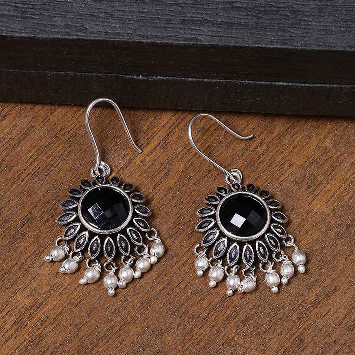 Voylla Work Essentials Round Cut Gem Earrings